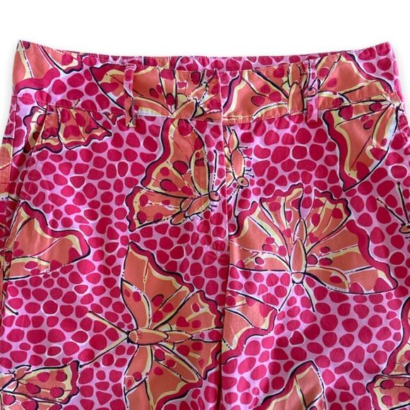𝅺women’s Vintage Lilly Pulitzer Liza Capri Crop Pants Butterfly Print Size 2 - Picture 3 of 7